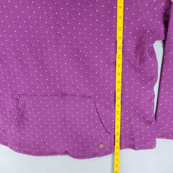 New Orvis Quilted Cowl Funnel Neck Womens Size XL Sweatshirt Double Faced Purple - Picture 5 of 5